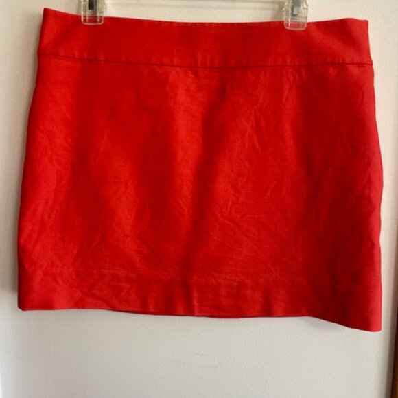 J. CREW Orange Double Serge Cotton Mini A Line Skirt 10 - Picture 4 of 13